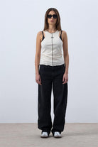 Fifty Pieces-Kum Core Kontrast Dikişli Halter Yaka Atlet-Top-3-roqelvaxirum.shop