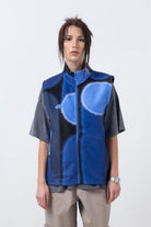 Fifty Pieces-Mavi Fermuarlı Polar Yelek-Yelek-1-roqelvaxirum.shop