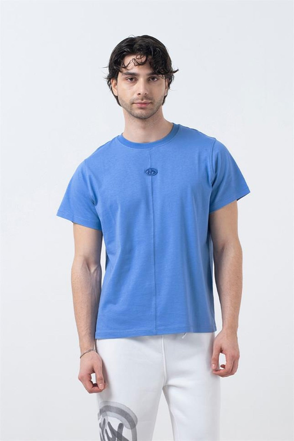 Fifty Pieces-Mavi Regular Fit Sırt Baskılı T-Shirt-T-Shirts-2-roqelvaxirum.shop