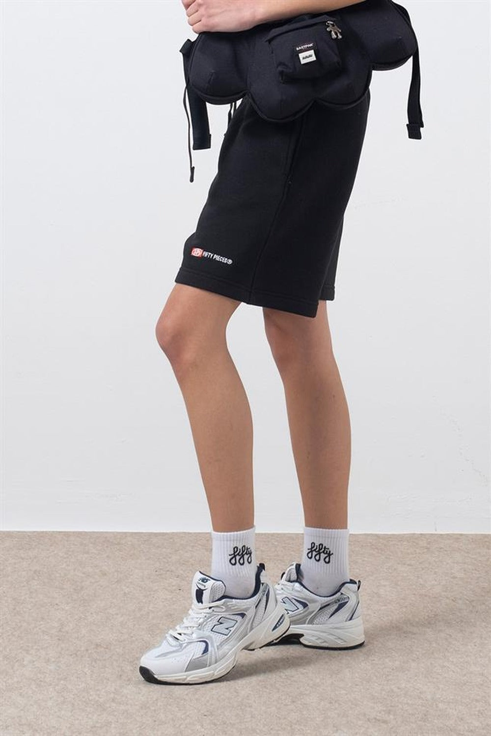 Fifty Pieces-Siyah Bermuda Jogger Şort-Şort-3-roqelvaxirum.shop