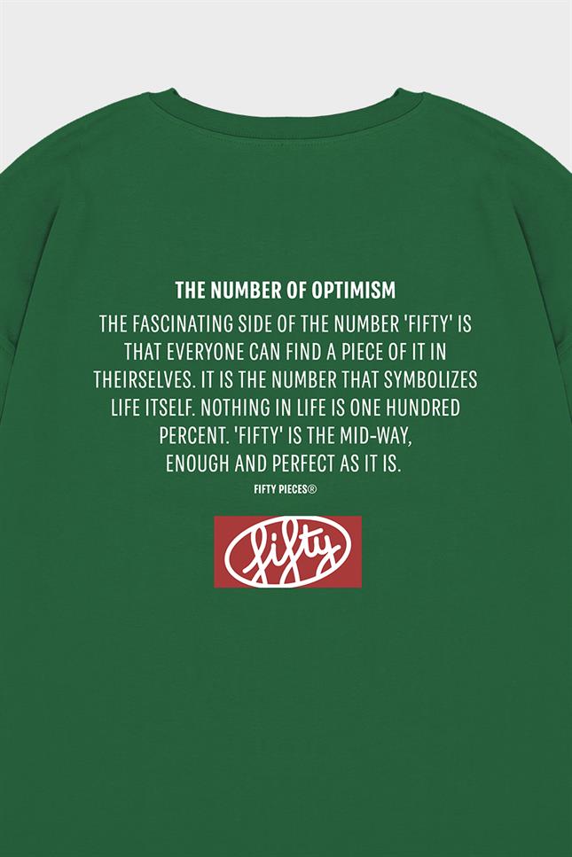 Fifty Pieces-Yeşil Düşük Omuzlu Sırt Baskılı T-Shirt-T-Shirts-9-roqelvaxirum.shop