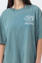 Fifty Pieces-Yeşil Oversize Asit Yıkamalı T-Shirt-T-Shirts-2-roqelvaxirum.shop