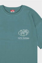 Fifty Pieces-Yeşil Oversize Asit Yıkamalı T-Shirt-T-Shirts-4-roqelvaxirum.shop