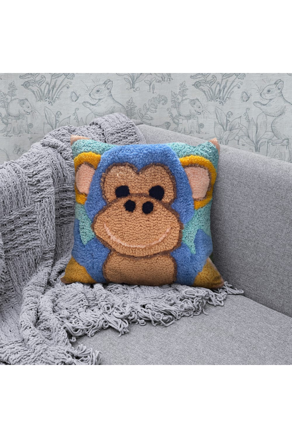 Fille á Fille Design Studio-Colorful Monkey Pillow-Kırlent-2-roqelvaxirum.shop