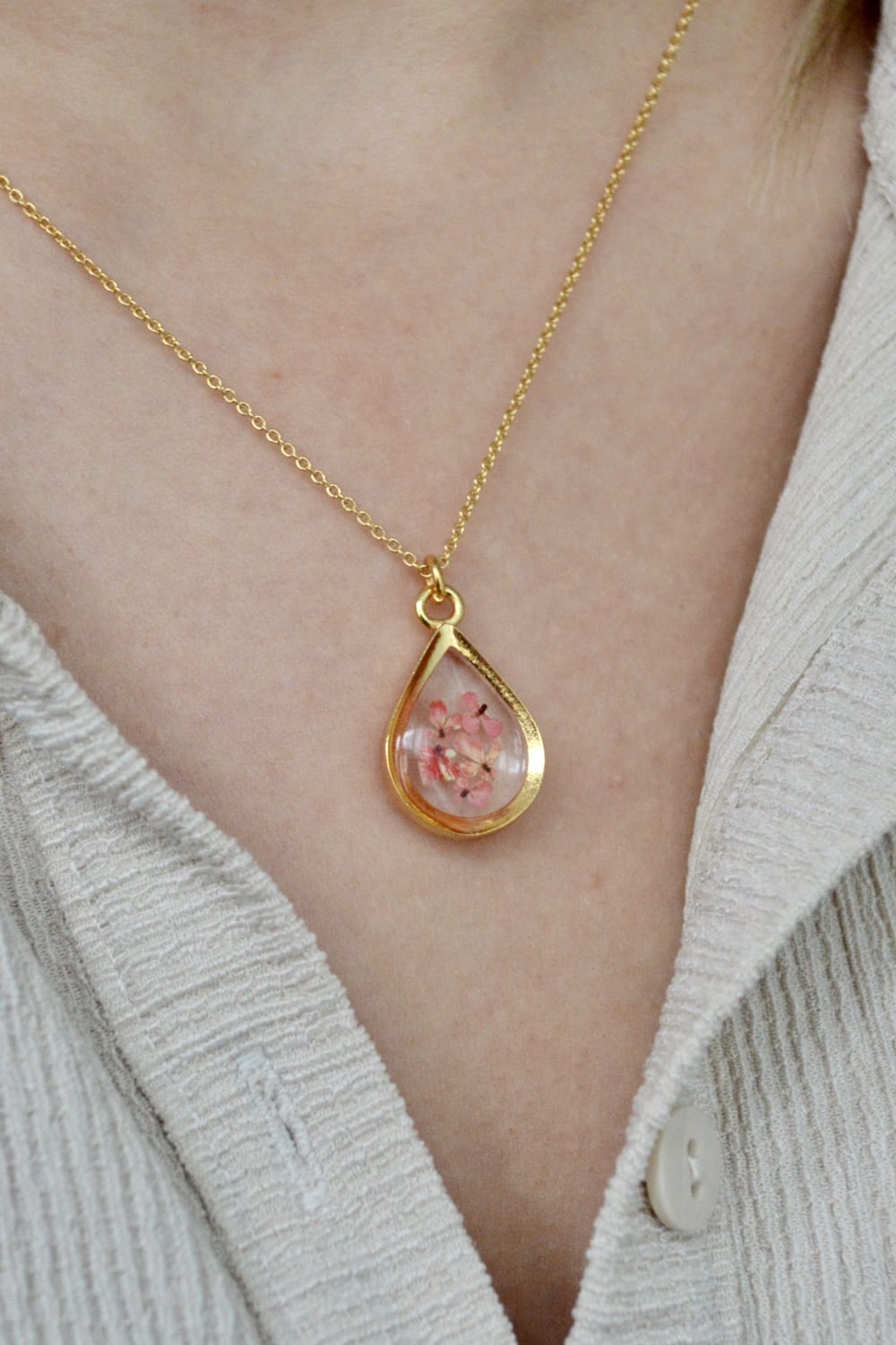 Fiorel Design-Depth Of Pink Teardrop Kolye-Kolye-2-roqelvaxirum.shop