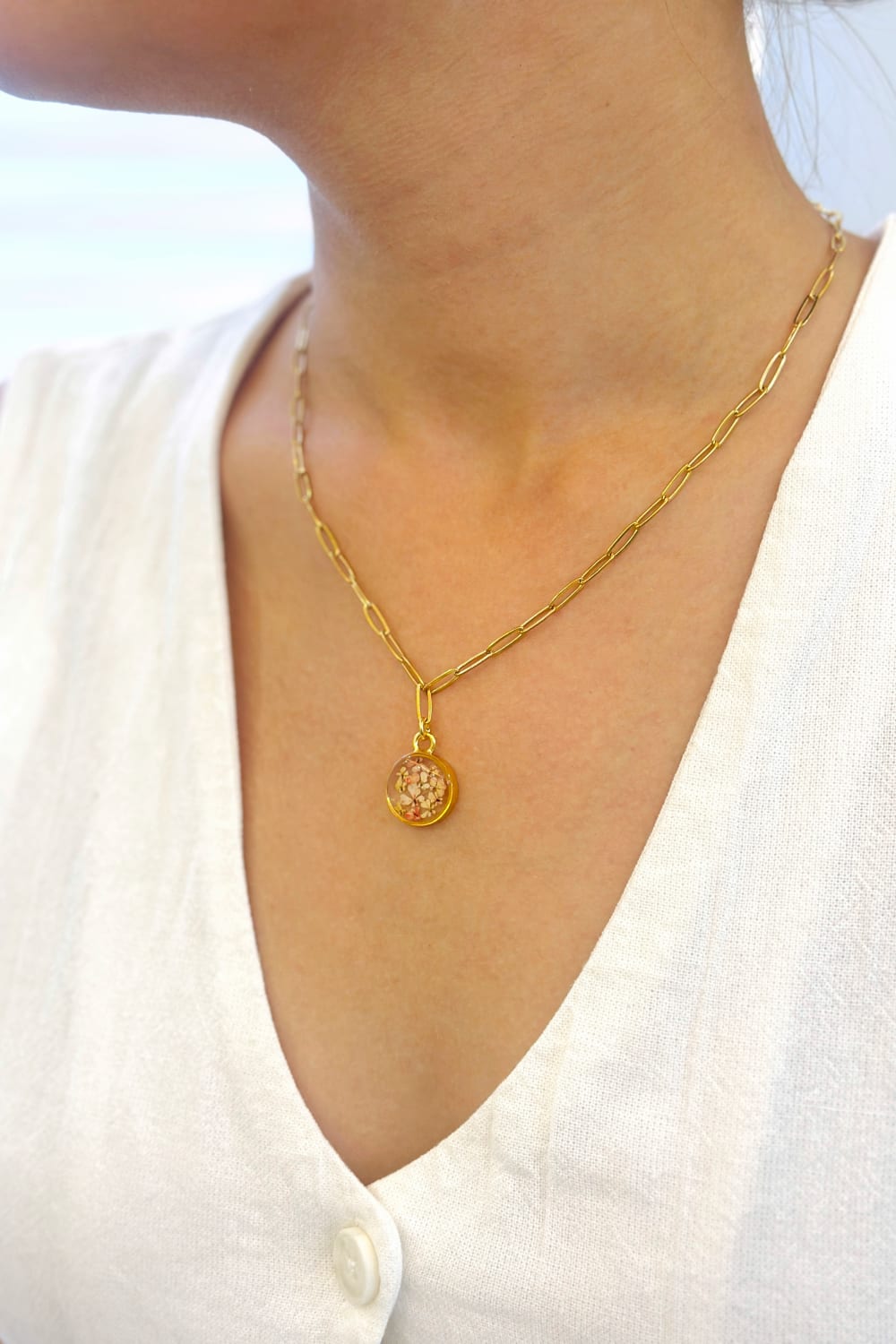 Fiorel Design-Golden Gardem Circle - Light Pink-Kolye-2-roqelvaxirum.shop