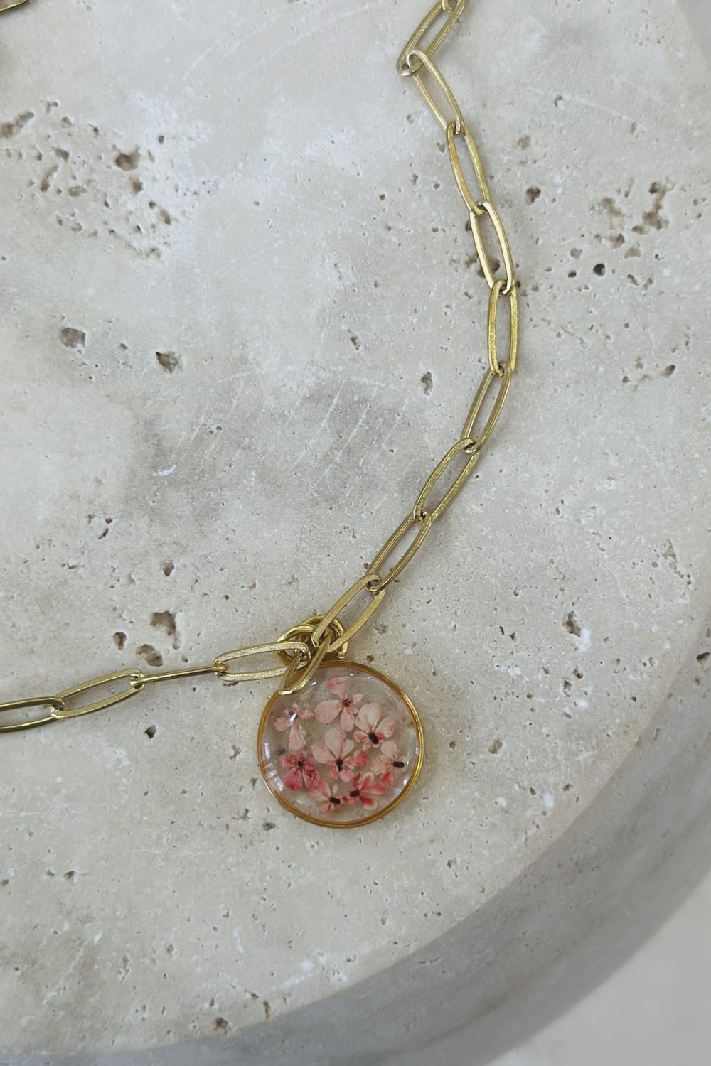 Fiorel Design-Golden Garden Circle - Pink-Kolye-1-roqelvaxirum.shop