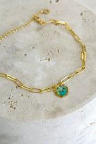 Fiorel Design-Golden Garden Hexagon - Blue Bileklik-Bileklik-3-roqelvaxirum.shop