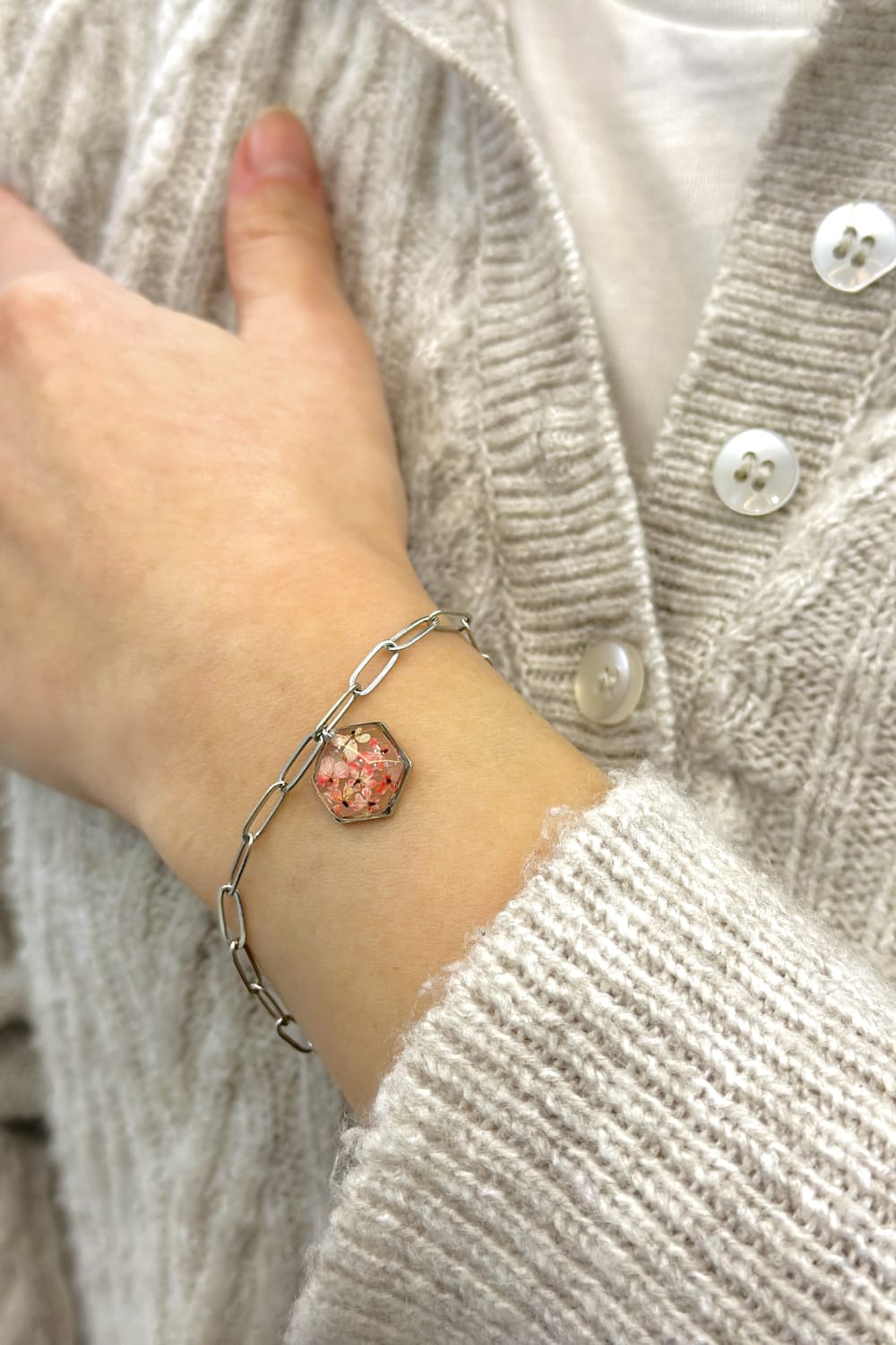 Fiorel Design-Golden Garden Rhodium - Pink Bileklik-Bileklik-2-roqelvaxirum.shop