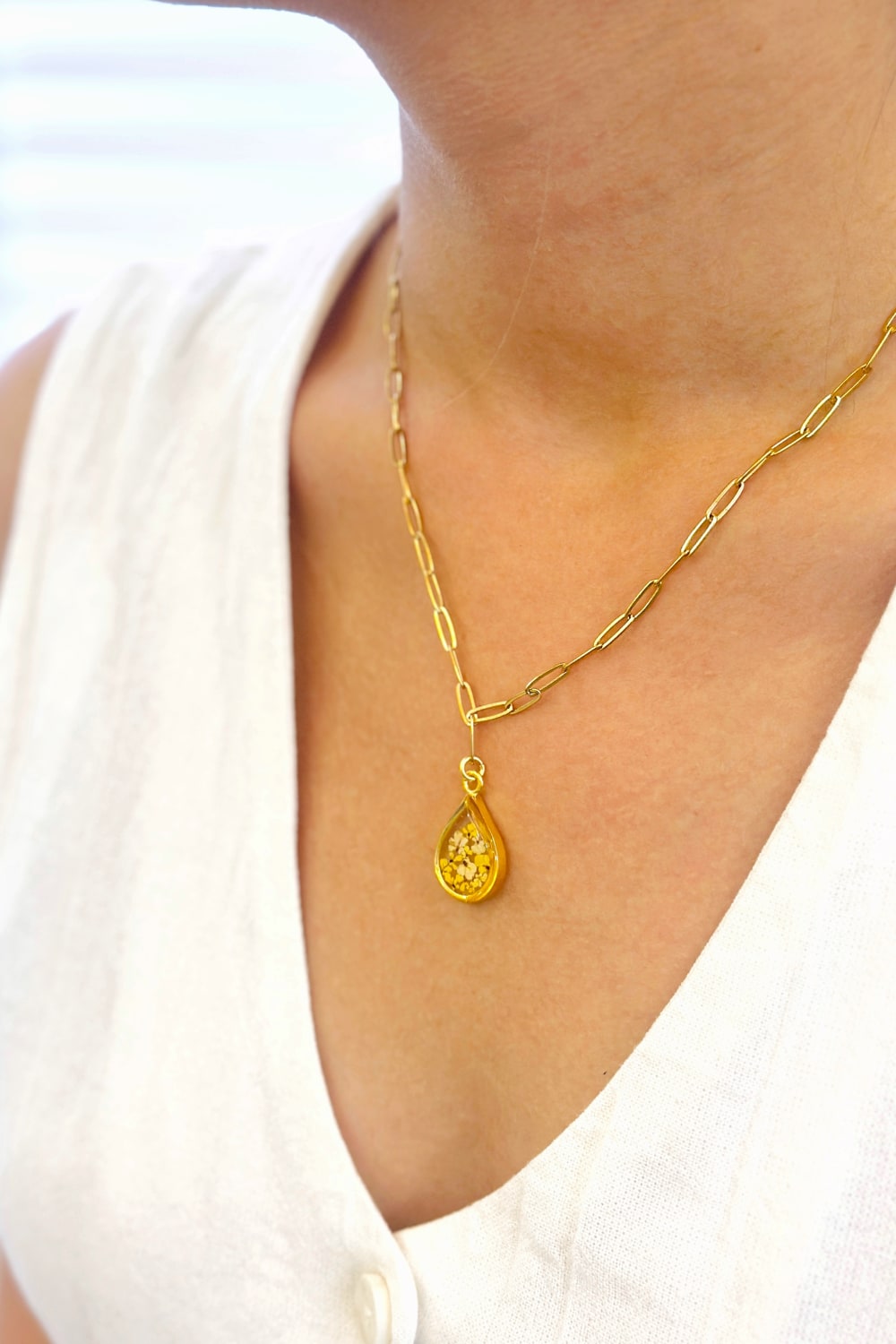 Fiorel Design-Golden Garden Teardrop - Honey-Kolye-2-roqelvaxirum.shop