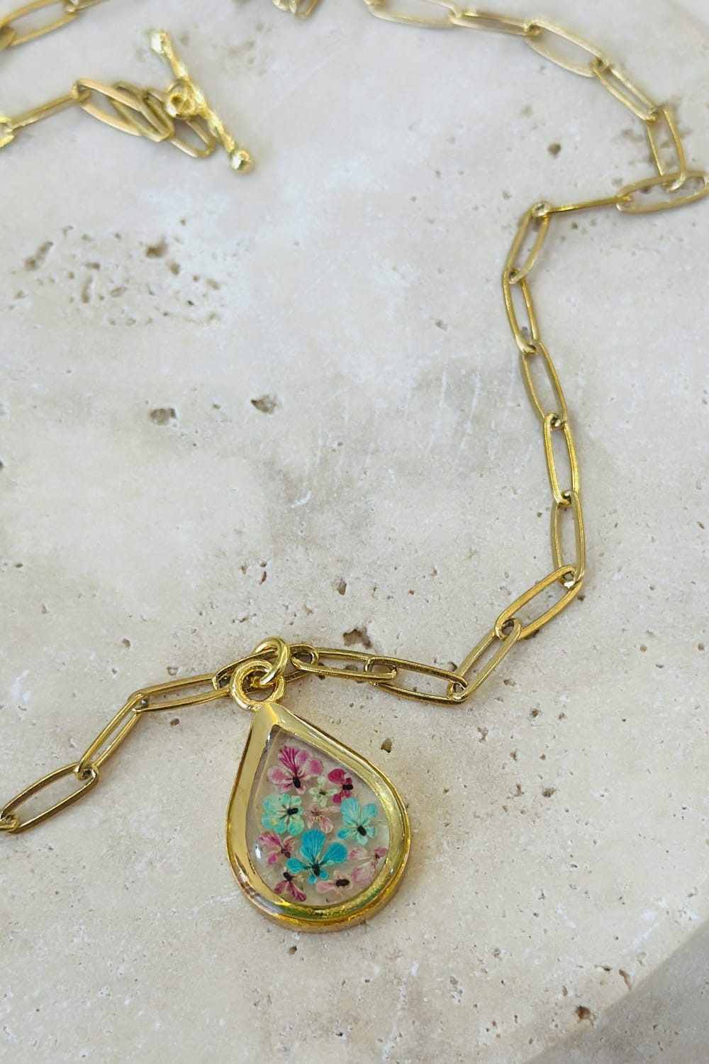 Fiorel Design-Golden Garden Teardrop - Ocean-Kolye-1-roqelvaxirum.shop