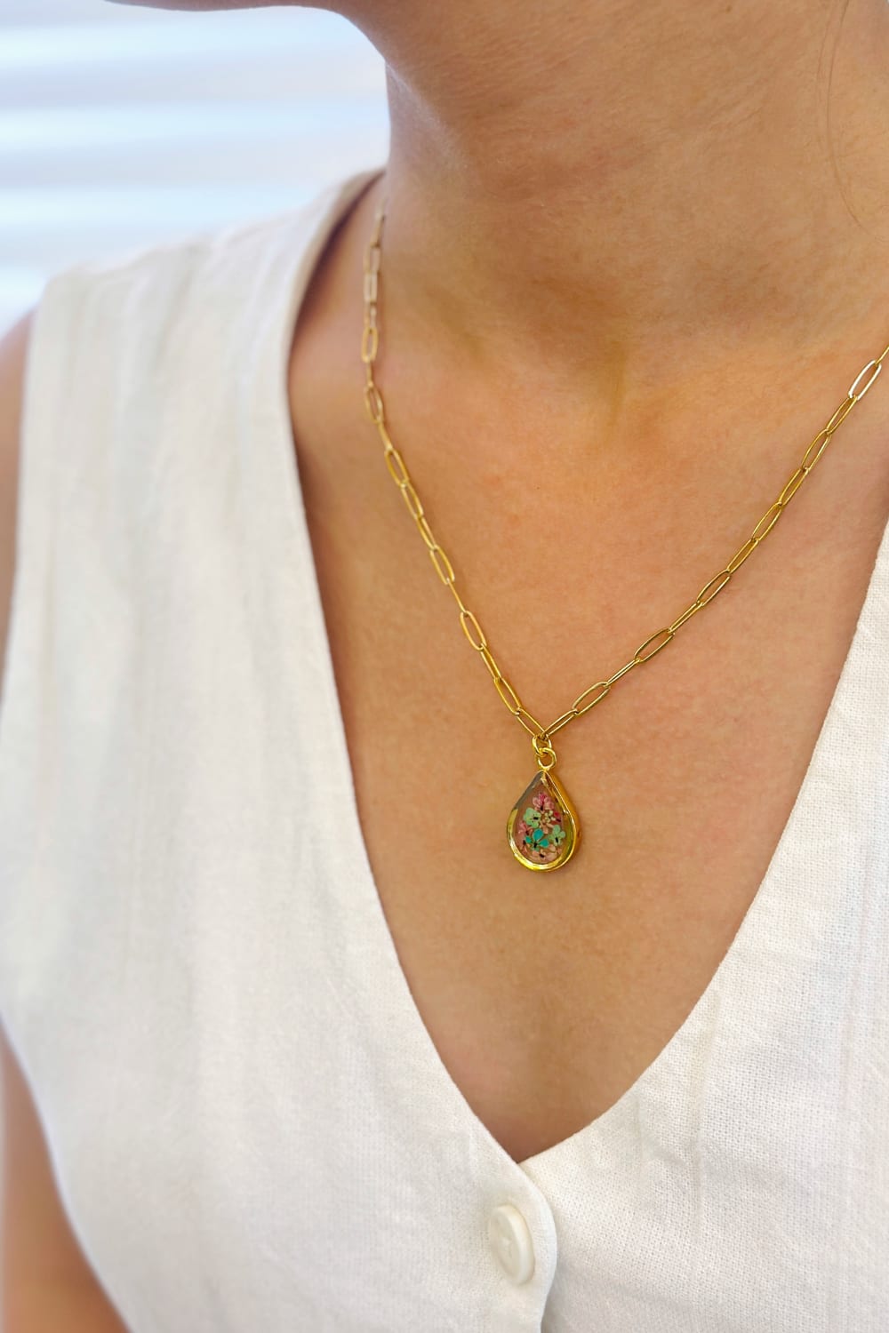 Fiorel Design-Golden Garden Teardrop - Ocean-Kolye-2-roqelvaxirum.shop