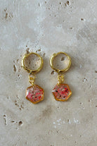 Fiorel Design-Teeny Weeny Drop Hexagon - Pink-Küpe-1-roqelvaxirum.shop