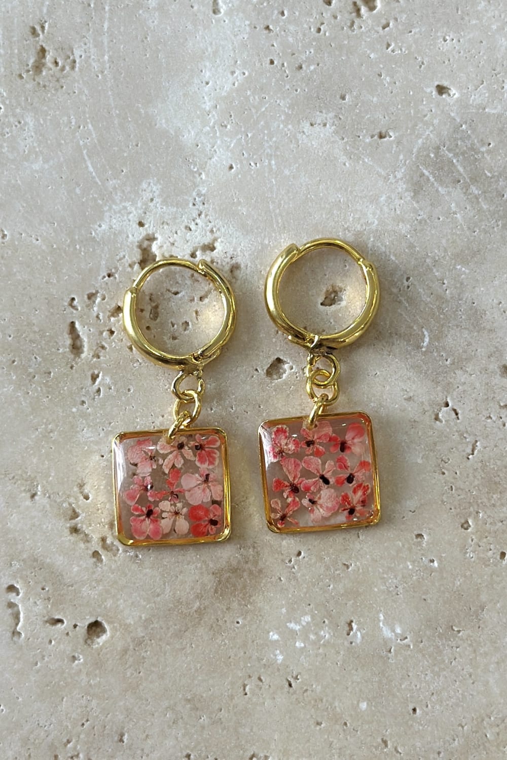 Fiorel Design-Teeny Weeny Drop Square - Pink-Küpe-1-roqelvaxirum.shop
