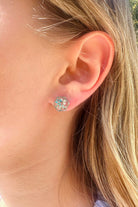 Fiorel Design-Teeny Weeny Hexagon Rhodium - Blue-Küpe-2-roqelvaxirum.shop