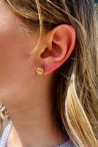 Fiorel Design-Teeny Weeny Hexagon Rhodium - Yellow-Küpe-2-roqelvaxirum.shop