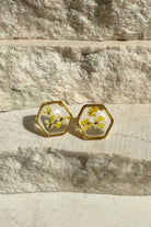 Fiorel Design-Teeny Weeny Hexagon - Yellow Küpe-Küpe-1-roqelvaxirum.shop
