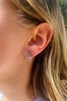 Fiorel Design-Teeny Weeny Square Rhodium - Lilac-Küpe-2-roqelvaxirum.shop