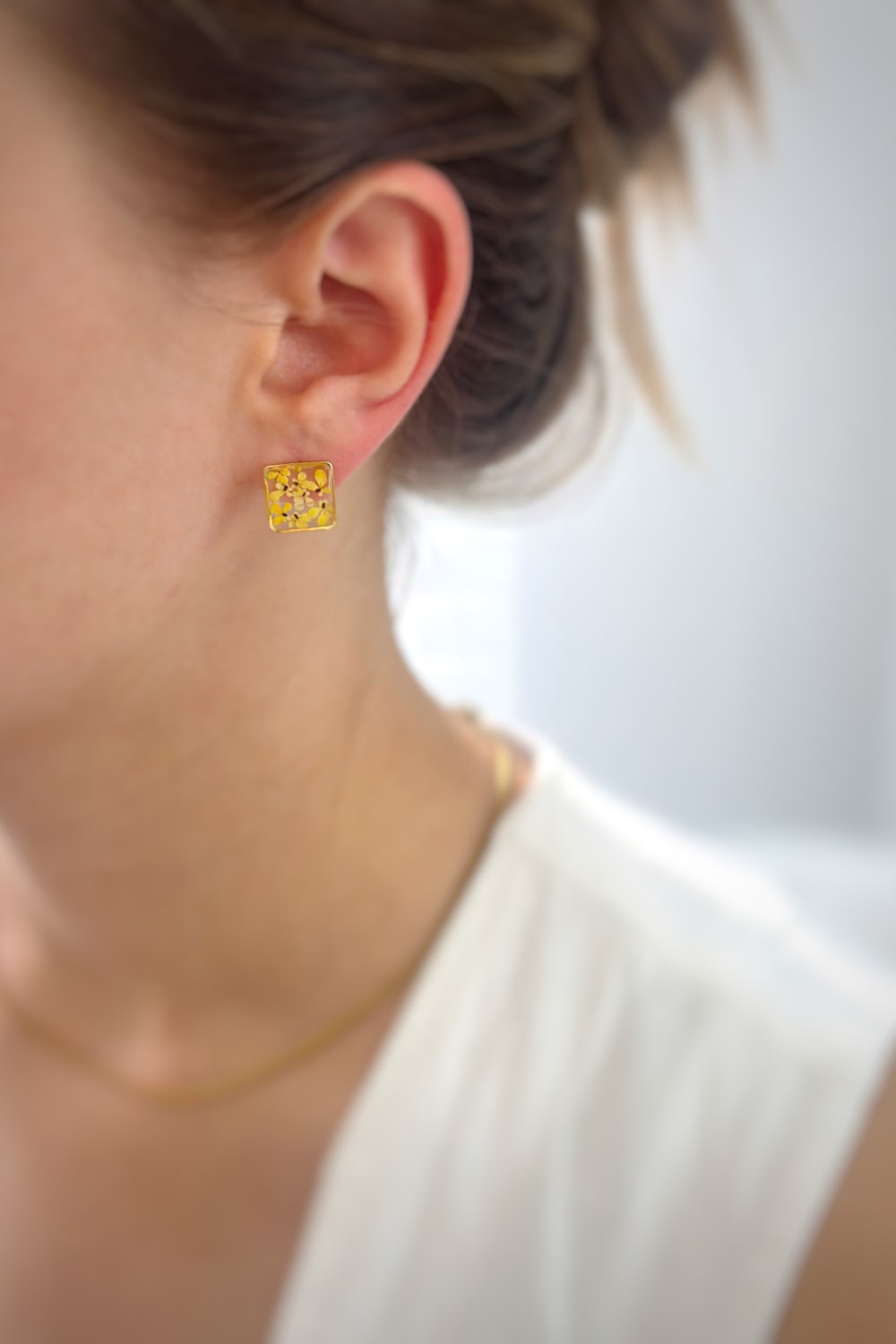 Fiorel Design-Teeny Weeny Square - Yellow Küpe-Küpe-2-roqelvaxirum.shop