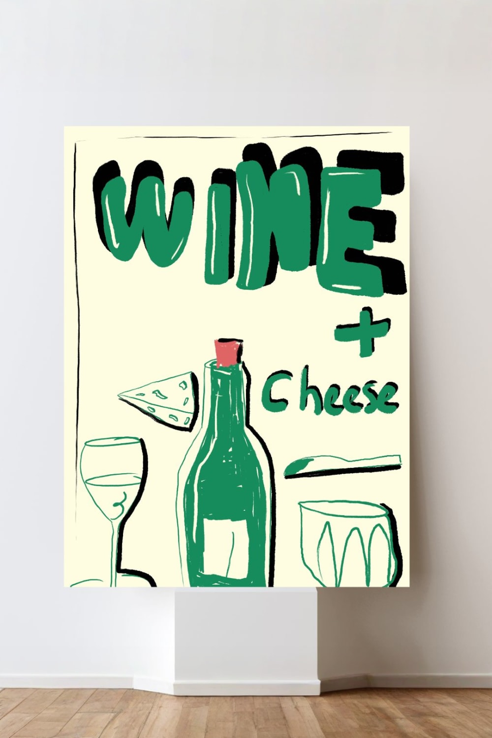 Fulya Genç-Wine And Cheese Artprint-Tablo-1-roqelvaxirum.shop