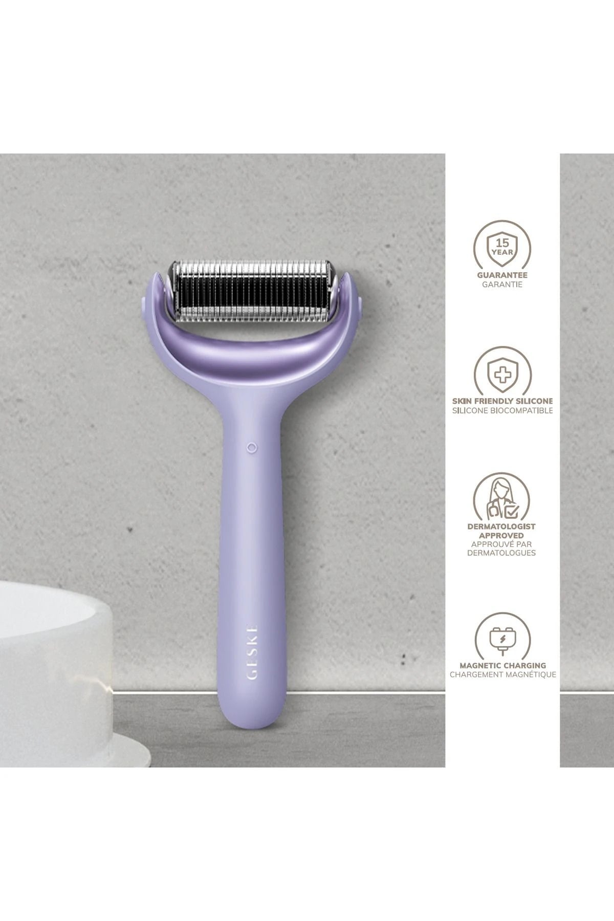 Geske-Mikro İğneli, Buz Başlığı, Pembe Kuvars Başlıklı Dermaroller | Micro Needle Face & Body Roller-Cilt Bakım Aletleri-20-roqelvaxirum.shop