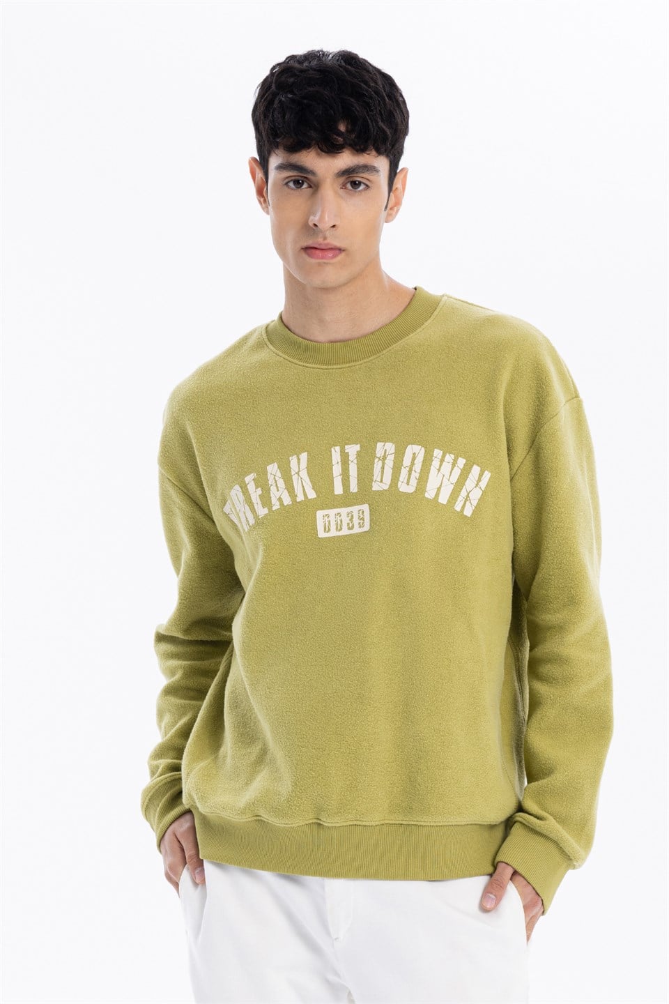 GMG Firenze-Bisiklet Yaka Baskılı %100 Pamuk Polar Erkek Sweatshirt-Winter'26-2-roqelvaxirum.shop