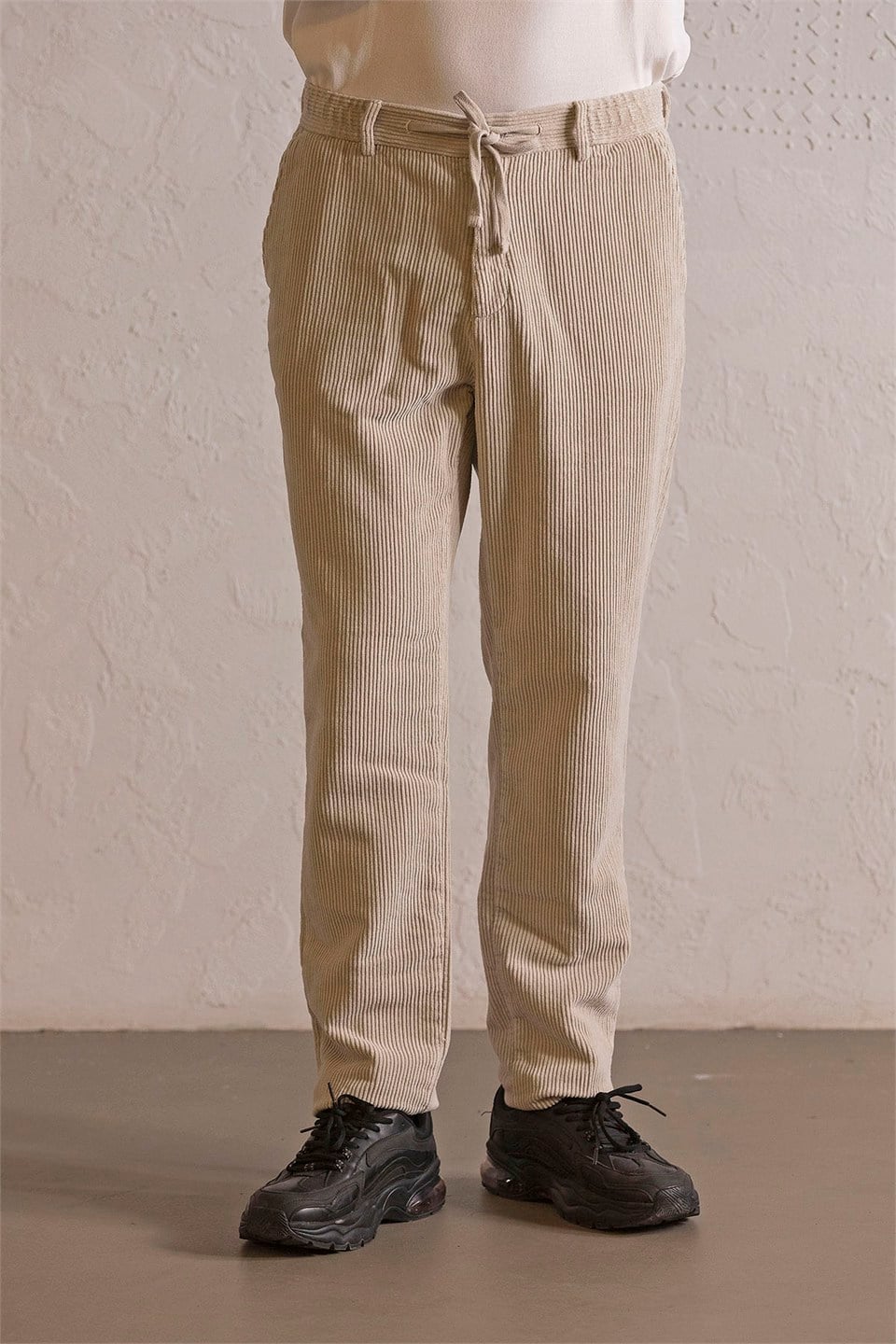 Beli Lastikli Bağcıklı Fitilli Erkek Pantolon