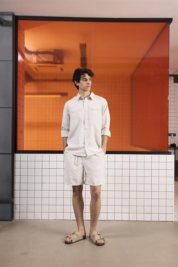 GMG Firenze-Beli Lastikli Ve Bağcıklı Slim Fit Erkek Şort-Şort-2-roqelvaxirum.shop