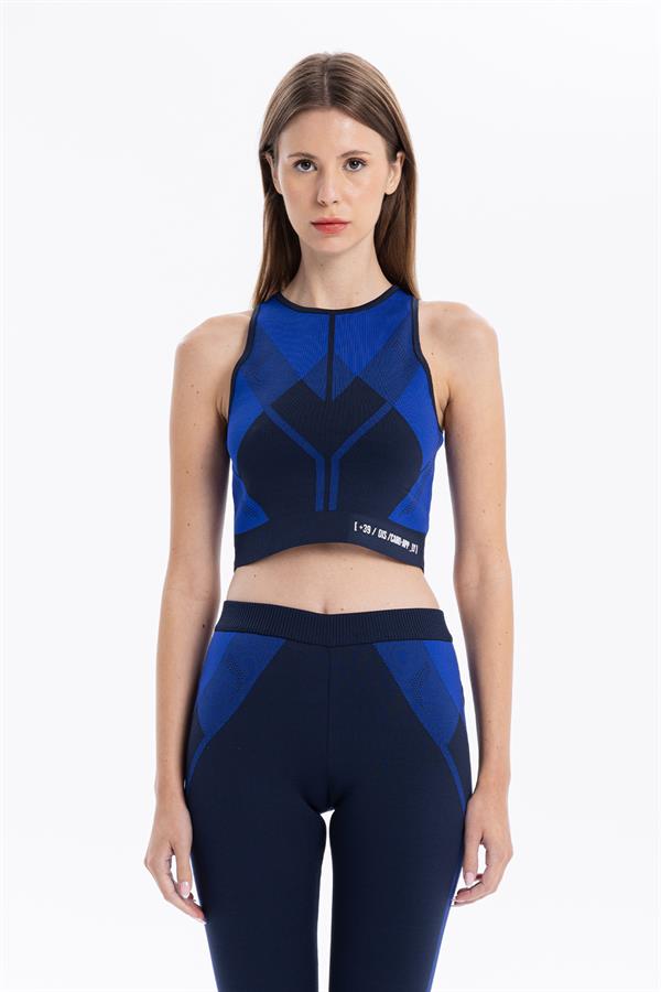 GMG Firenze-Bisiklet Yaka Desenli Midi Top Crop-TOP-6-roqelvaxirum.shop