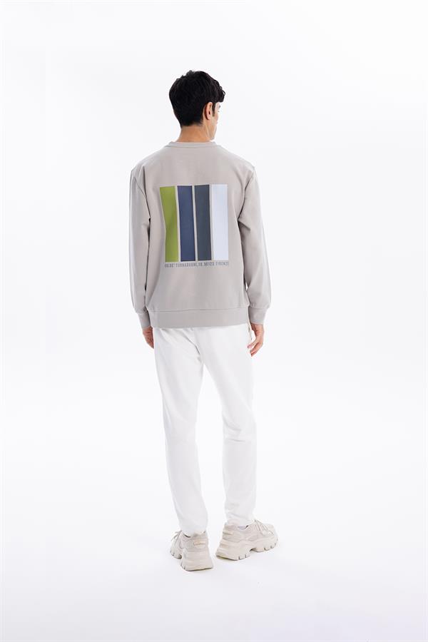 GMG Firenze-Bisiklet Yaka Göğsü Nakış Detaylı Colour Block Baskılı Erkek Sweatshirt-SWEATSHIRT-5-roqelvaxirum.shop