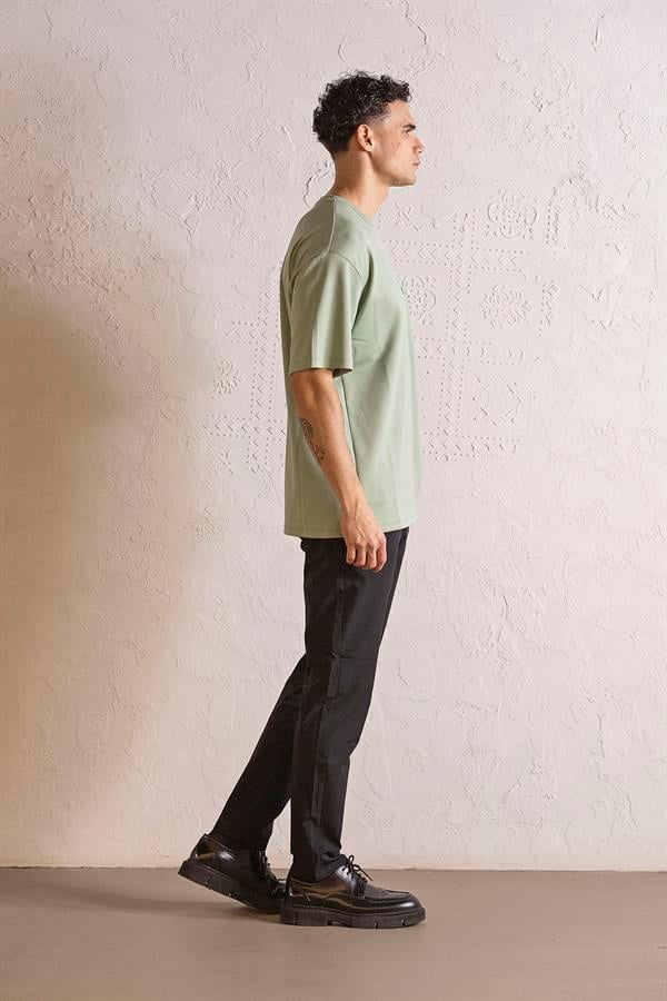 GMG Firenze-Bisiklet Yaka Invisible Baskılı Oversize Erkek T Shirt-KISA KOL-2-roqelvaxirum.shop