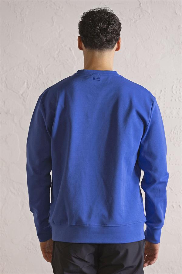 GMG Firenze-Bisiklet Yaka Siyah Beyaz Baskılı Erkek Sweatshirt-SWEATSHIRT-8-roqelvaxirum.shop