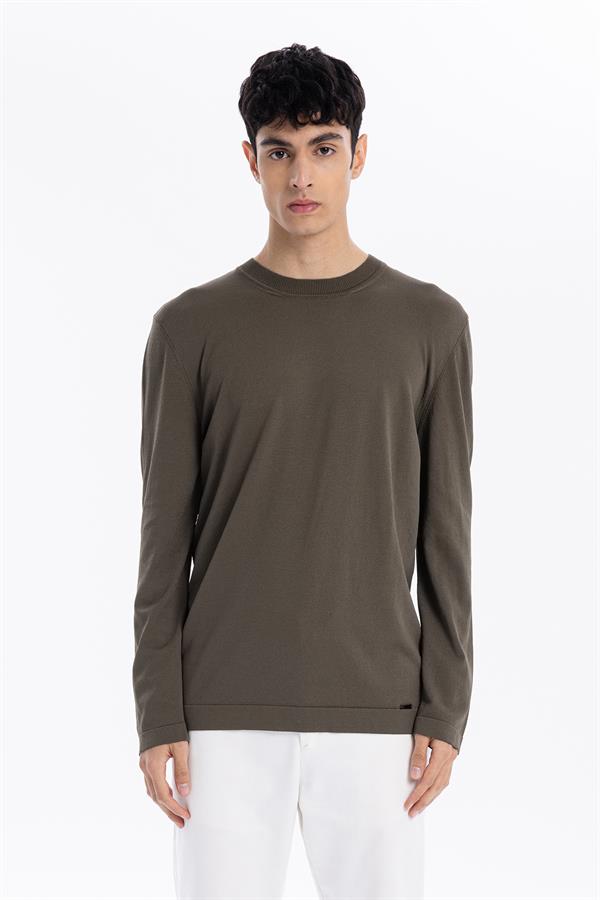 Bisiklet Yaka Slim Fit Basic Erkek Triko Kazak
