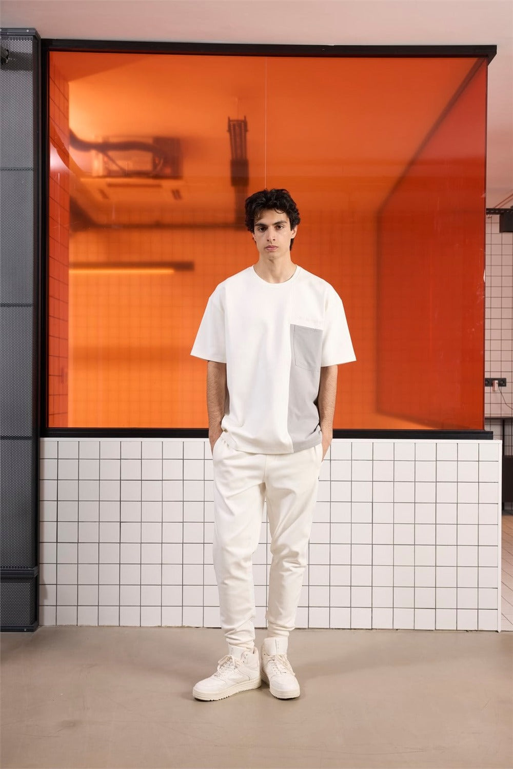 GMG Firenze-Bisiklet Yaka Cep Detaylı Oversize Erkek T-Shirt-KISA KOL-1-roqelvaxirum.shop