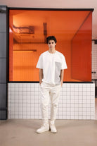 GMG Firenze-Bisiklet Yaka Cep Detaylı Oversize Erkek T-Shirt-KISA KOL-1-roqelvaxirum.shop