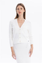 GMG Firenze-Dikiş Detaylı V Yaka Düğmeli Kadın Hırka-HIRKA-5-roqelvaxirum.shop