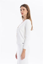 GMG Firenze-Dikiş Detaylı V Yaka Düğmeli Kadın Hırka-HIRKA-7-roqelvaxirum.shop
