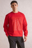 GMG Firenze-Bisiklet Yaka Geometrik Baskılı Erkek Sweatshirt-Winter'26-3-roqelvaxirum.shop
