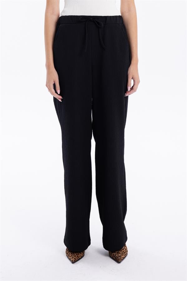 GMG Firenze-Gofre Desenli Bağcıklı Regular Kadın Dokuma Pantolon-//Özel Fi̇yatlar-9-roqelvaxirum.shop
