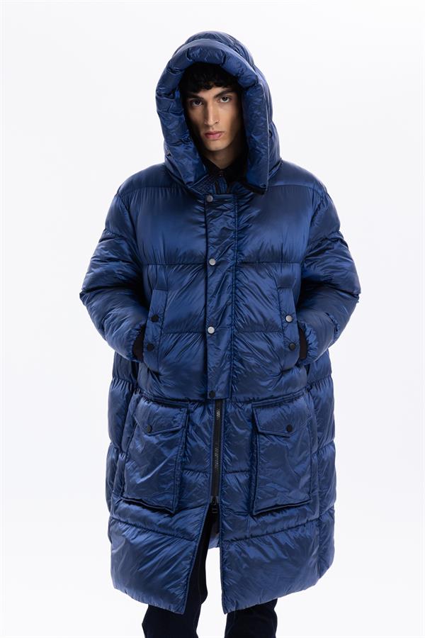GMG Firenze-Kapüşonlu Uzun Casual Erkek Kaban-MONT-7-roqelvaxirum.shop