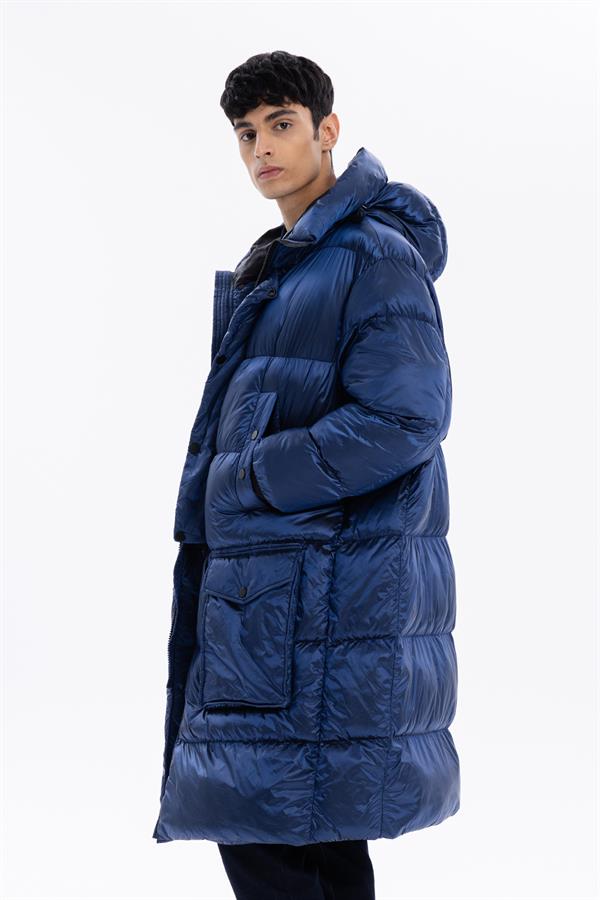 GMG Firenze-Kapüşonlu Uzun Casual Erkek Kaban-MONT-9-roqelvaxirum.shop