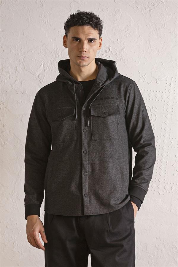 GMG Firenze-Kapüşonlu çıtçıt Detaylı Erkek Dış Gömlek-GÖMLEK-4-roqelvaxirum.shop