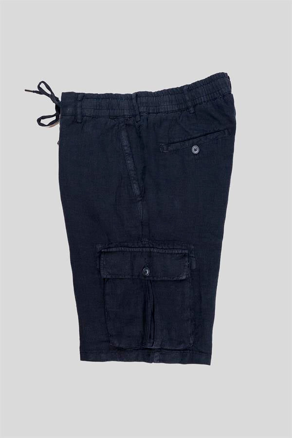 GMG Firenze-Kargo Model %100 Keten Erkek şort-Şort-14-roqelvaxirum.shop