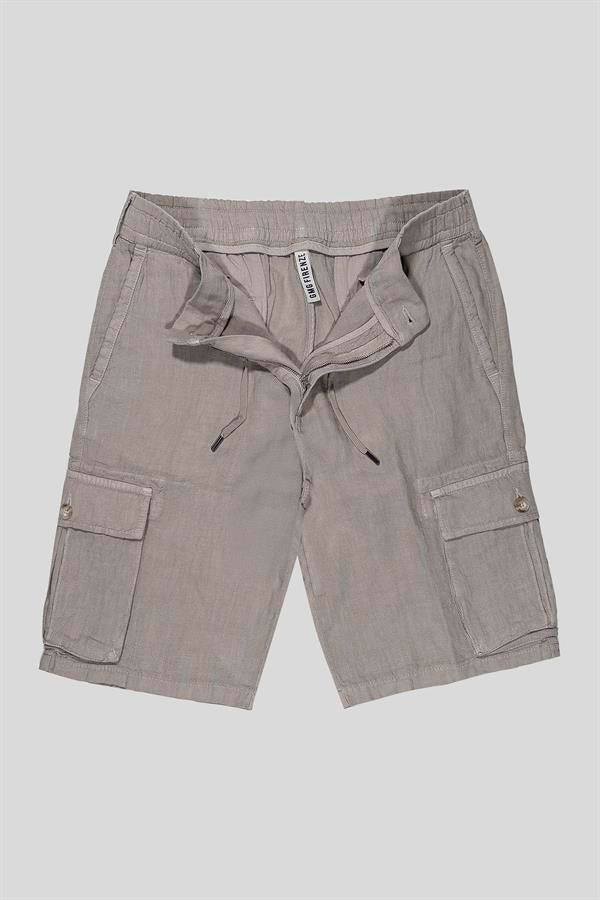 GMG Firenze-Kargo Model %100 Keten Erkek şort-Şort-3-roqelvaxirum.shop