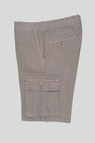 GMG Firenze-Kargo Model %100 Keten Erkek şort-Şort-4-roqelvaxirum.shop