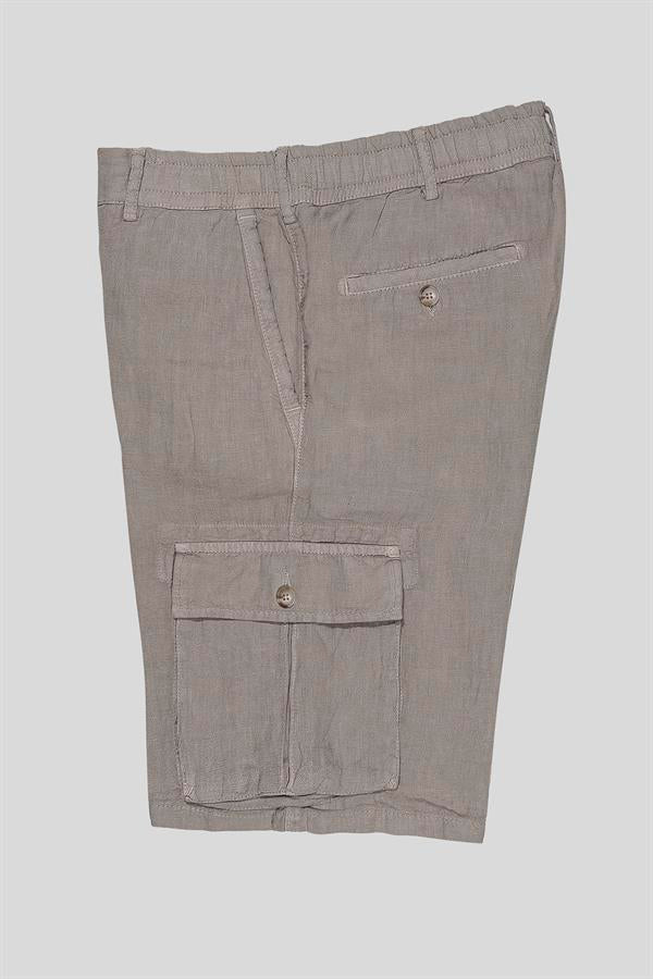 GMG Firenze-Kargo Model %100 Keten Erkek şort-Şort-4-roqelvaxirum.shop