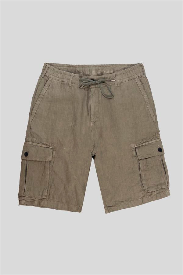 GMG Firenze-Kargo Model %100 Keten Erkek şort-Şort-7-roqelvaxirum.shop