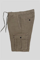 GMG Firenze-Kargo Model %100 Keten Erkek şort-Şort-9-roqelvaxirum.shop