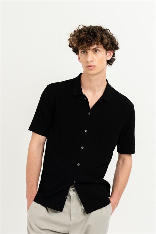 GMG Firenze-Kısa Kollu Slim Fit Triko Erkek Gömlek-Summer'25-8-roqelvaxirum.shop