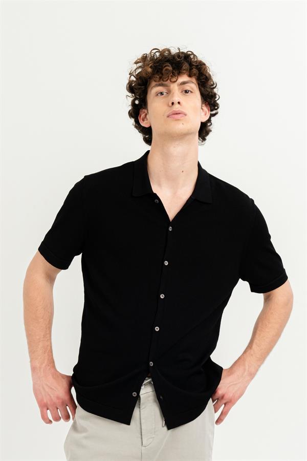 GMG Firenze-Kısa Kollu Slim Fit Triko Erkek Gömlek-Summer'25-9-roqelvaxirum.shop
